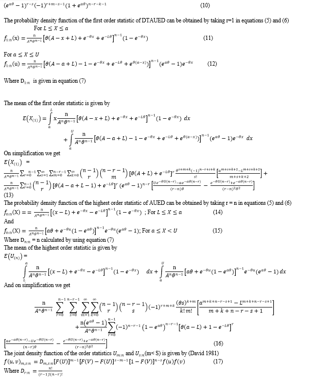 Order Statistics of Doubly Truncated Additive Uniform Exponential Distribution