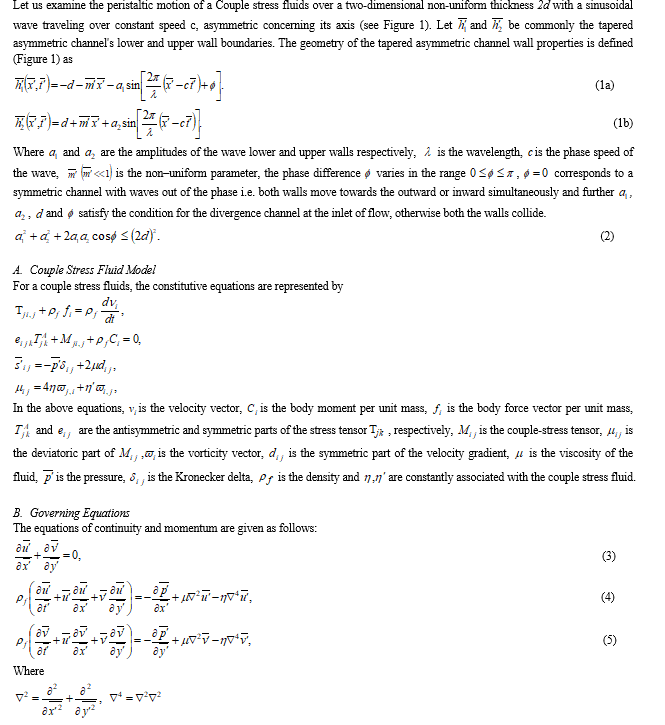 Peristaltic Transport of a Couple Stress Fluid through a Horizontal ...